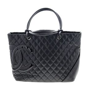 CHANEL Black Quilted Calfskin Tote